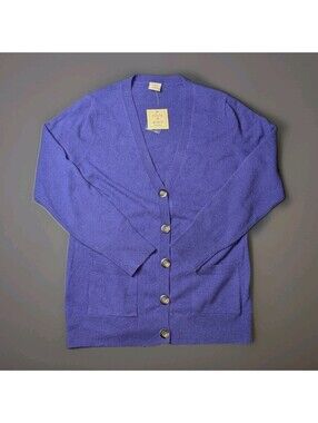 Olivia Grace Cashmere Cardigan Sweater Blue Large NWT